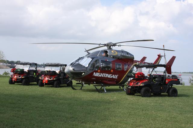 ATV's and Nightingale standby at the Hampton Cup Regatta.